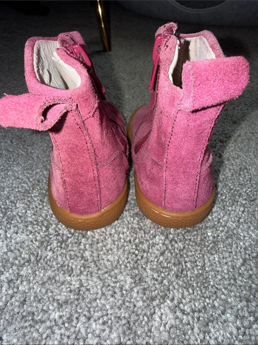 Livie & Luca Girls' Ruffle Suede Ankle Boots - Berry
